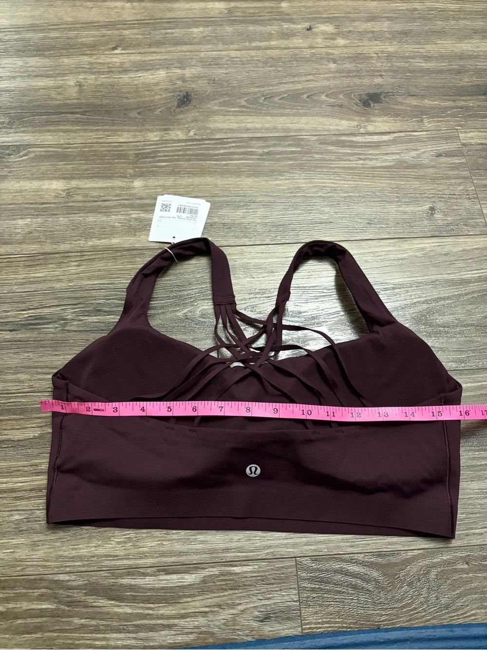 NWT Lululemon FlexyFlex Yoga Bra *Light Support, D-DDD Cups Black Plum Size L/XL